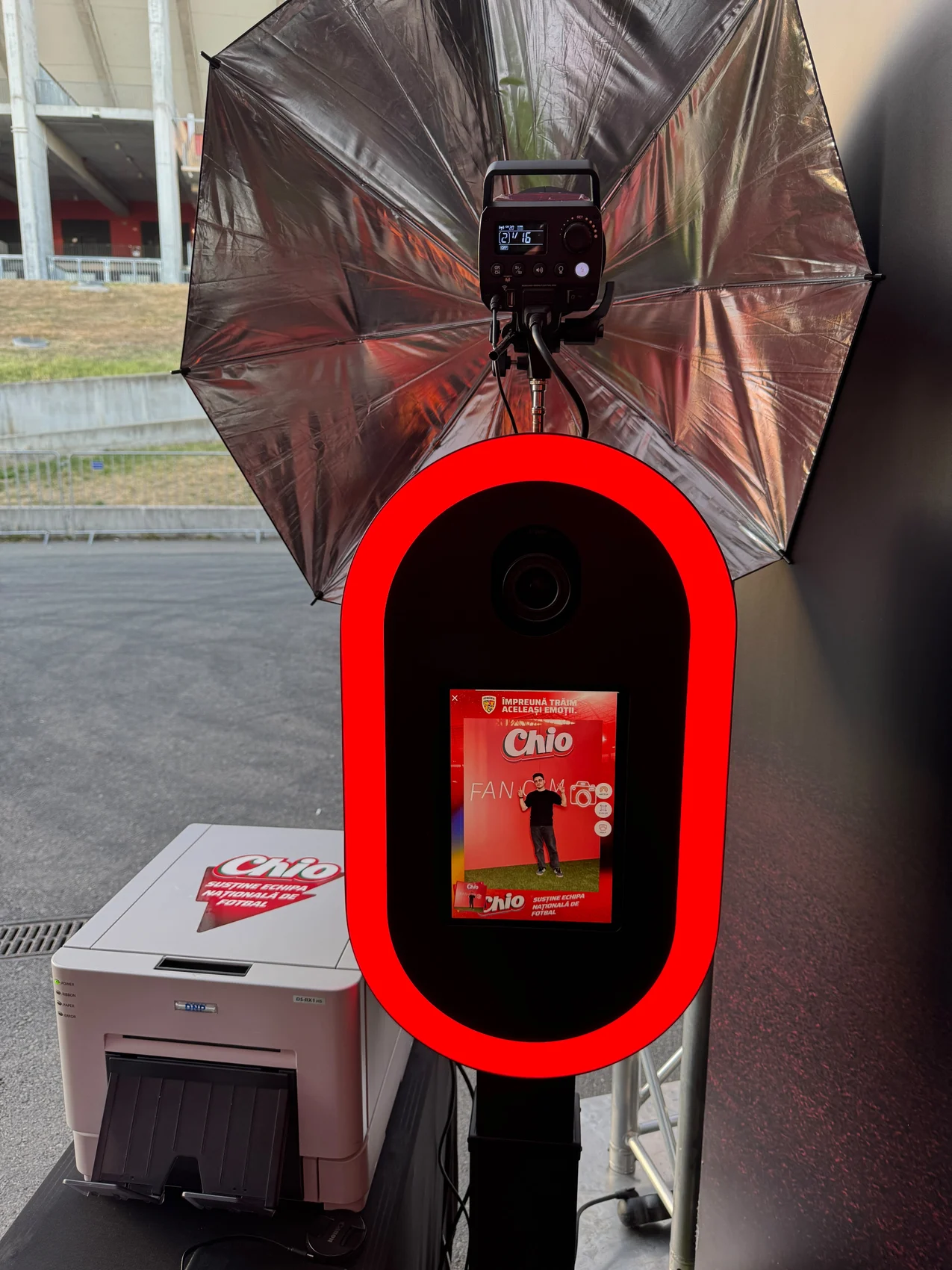 Photobooth CHIO cu ecran, iluminare și printare la evenimentul sportiv